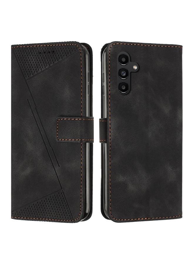 Green Tiger For Samsung Galaxy A35 Dream Triangle Leather Phone Case with Long Lanyard(Black)