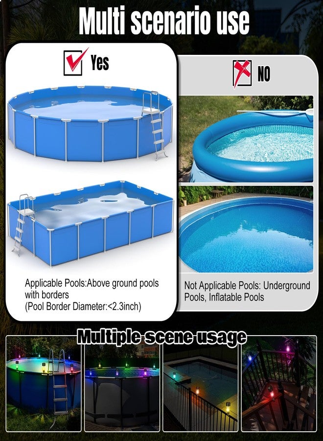 Baquler Pool Solar Lights for Framed Above Ground Pools Waterproof Solar Light Outdoor Swimming Pool Fence Decorations Pool Accessories Night Lights (Colorful Light,8 Pcs) - Image 5