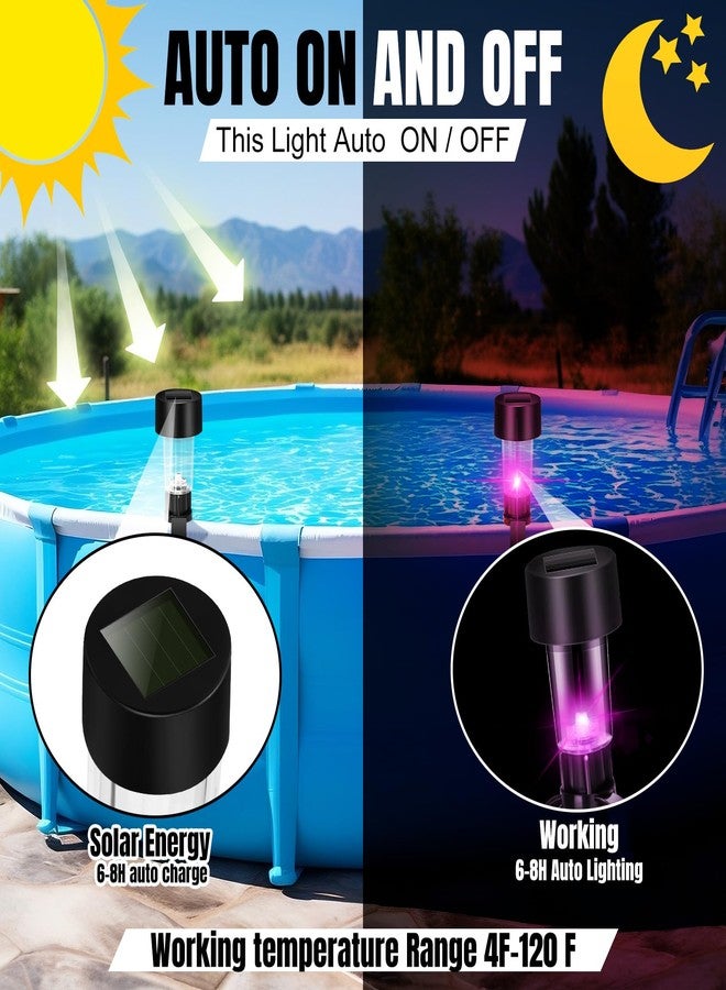 Baquler Pool Solar Lights for Framed Above Ground Pools Waterproof Solar Light Outdoor Swimming Pool Fence Decorations Pool Accessories Night Lights (Colorful Light,8 Pcs) - Image 4