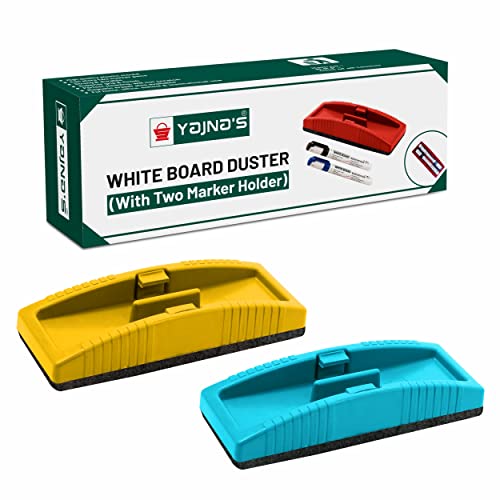 YAJNAS® Non Magnetic White Board Duster | Whiteboard Eraser for Erasing White Board Marker or Chalk Board Writing - Assorted Colours, Ideal for Office, School, Home (Non Magnetic Duster, Pack of 2) - Image 2