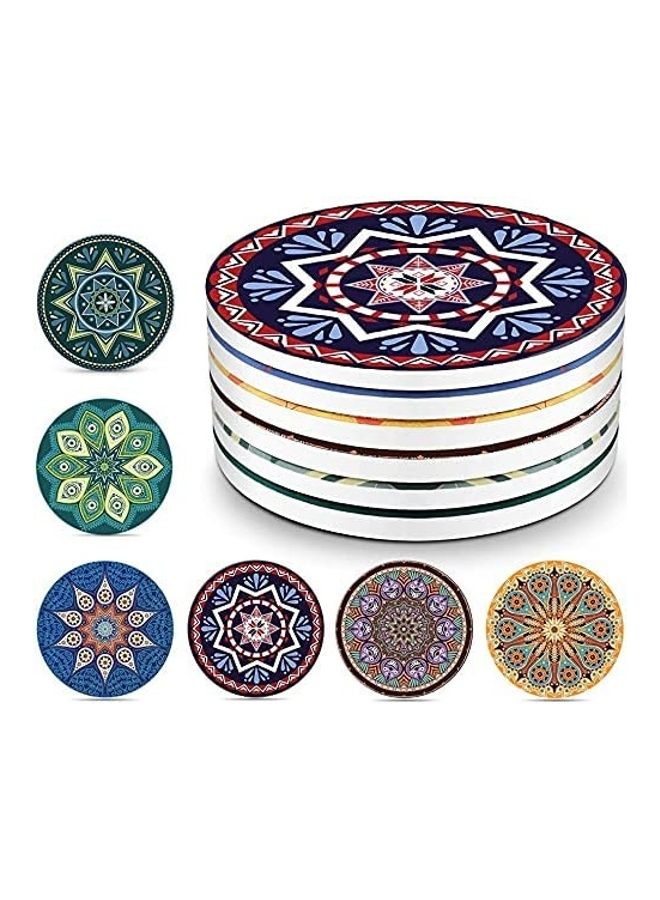 Loquat 6-Piece Ceramic Cup Holder Place Mats Multicolour - Image 1