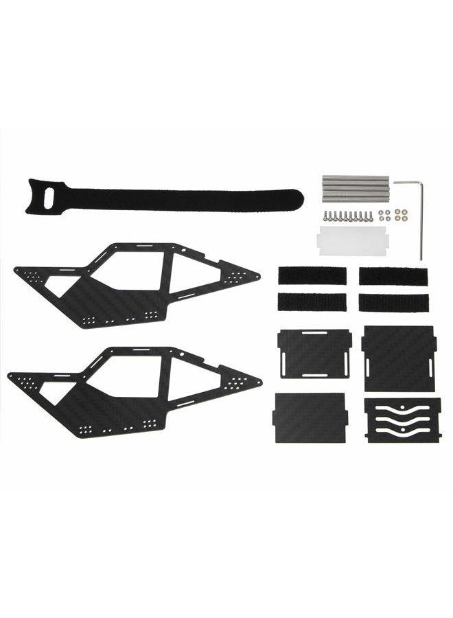 MEUS RACING Upgrade RC Carbon Fiber LCG Chassis Frame Body Kit, 1/24 Rocks Cage Body Shell Set RC Replacement Parts for Axial SCX24 C10 JLU Ford Bronco RC Crawler Upgrades Accessories Parts Black - Image 2
