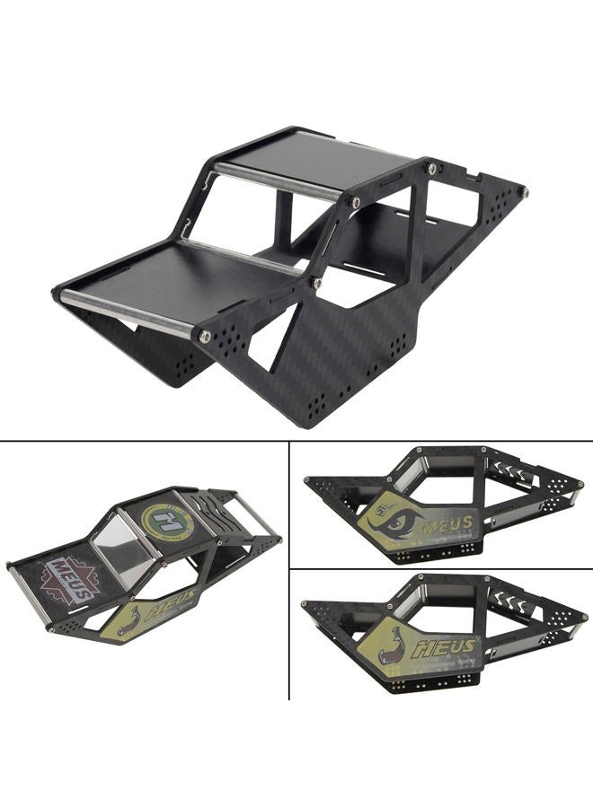 MEUS RACING Upgrade RC Carbon Fiber LCG Chassis Frame Body Kit, 1/24 Rocks Cage Body Shell Set RC Replacement Parts for Axial SCX24 C10 JLU Ford Bronco RC Crawler Upgrades Accessories Parts Black - Image 4