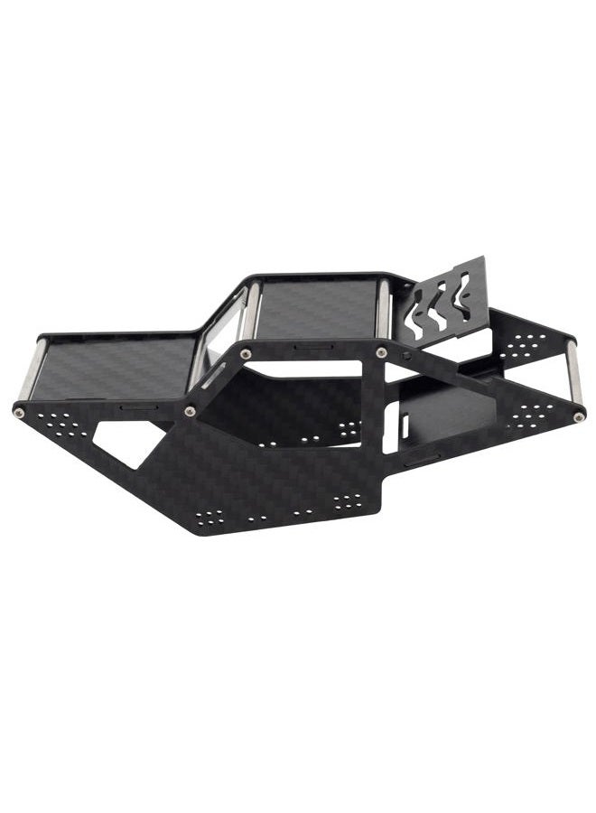 MEUS RACING Upgrade RC Carbon Fiber LCG Chassis Frame Body Kit, 1/24 Rocks Cage Body Shell Set RC Replacement Parts for Axial SCX24 C10 JLU Ford Bronco RC Crawler Upgrades Accessories Parts Black - Image 5