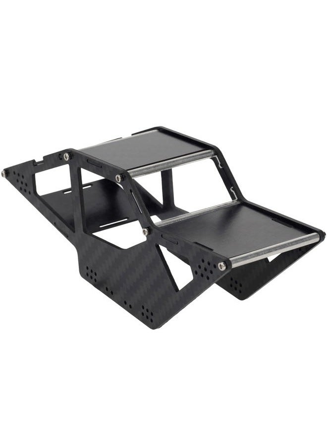 MEUS RACING Upgrade RC Carbon Fiber LCG Chassis Frame Body Kit, 1/24 Rocks Cage Body Shell Set RC Replacement Parts for Axial SCX24 C10 JLU Ford Bronco RC Crawler Upgrades Accessories Parts Black - Image 1