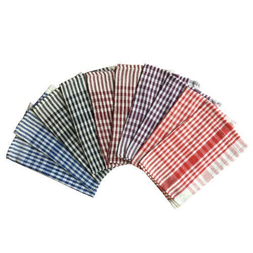 Lorfy International Kitchen Cleaning Cloth Table Wiping Cotton Cloth Multipurpose Mop Napkin Duster Mono Checks Clothes Cooking Cleaning Use Size 43x43cm Multi Color as per Availability - Image 1