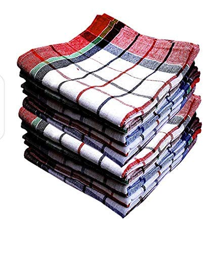 Lorfy International Kitchen Cleaning Cloth Table Wiping Cotton Cloth Multipurpose Mop Napkin Duster Mono Checks Clothes Cooking Cleaning Use Size 43x43cm Multi Color as per Availability - Image 2