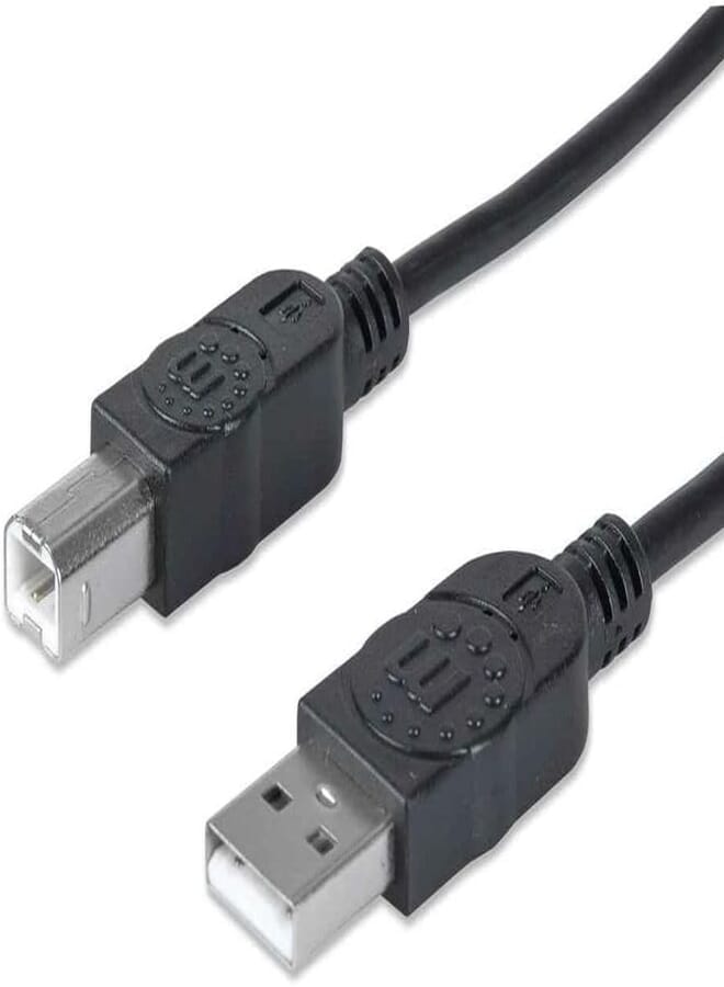 Manhattan 394635 Hi-Speed USB Printer Cable A Male/B Male 5M (15 ft.) - Black
