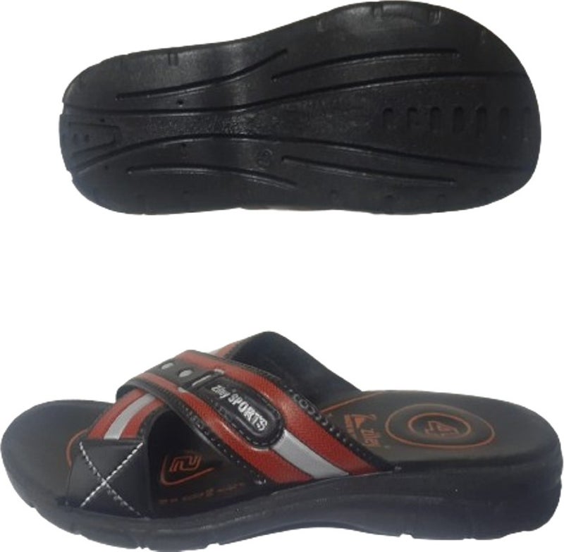 Ziley Unisex Black-Orange Ultra Light Daily Slippers ZLEY7997 - Image 3
