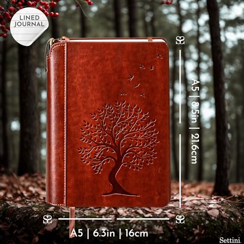 SETTINI® Tree of Life Journal Gift Set - Hardcover Vegan Leather, Unique Pen Holder, Lined, 192 Pages, 6 x 8.5 inches - Includes Pen for Writing and Travel - Christmas Gifts - Image 3