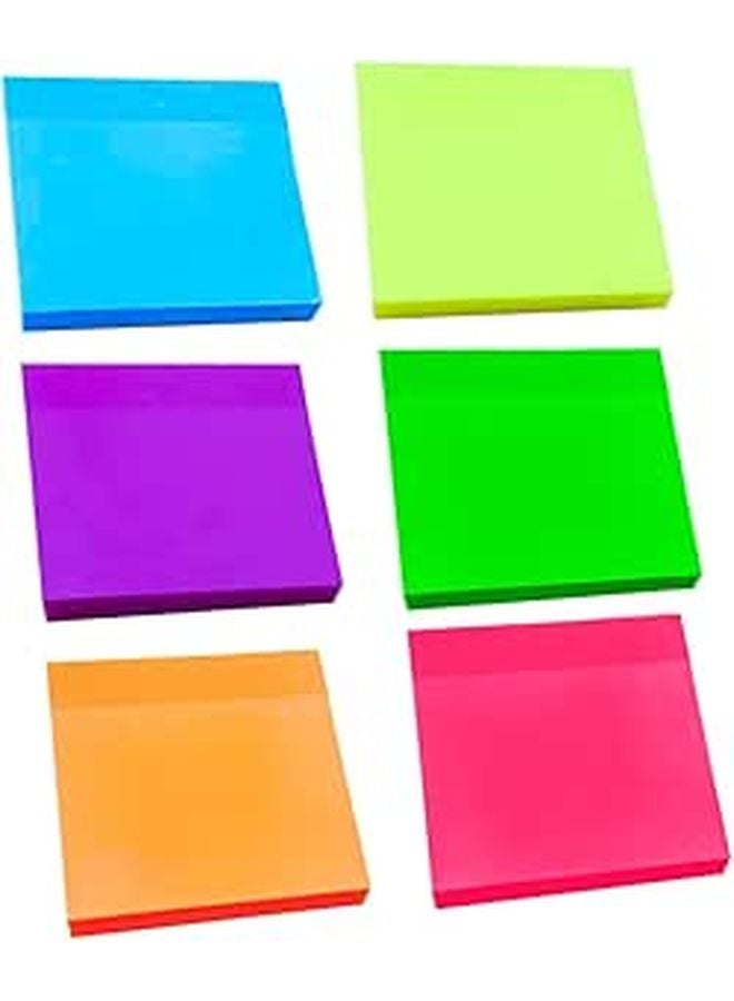 6Pcs Waterproof Sticky Memo Pads Adhesive Notes for Office School and Home Use - Image 1