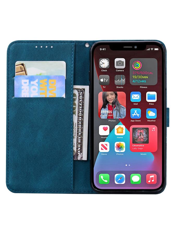 S-TOP Case For iPhone 12 Pro Max Retro Skin Feel Butterflies Embossing Horizontal Flip Leather Case with Holder & Card Slots & Wallet - Image 4