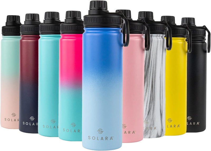 SOLARA Insulated Water Bottle 650ml, Hot Water Bottle, Thermosteel Water Bottle for Travel, Home, Office, School, Gym, Adults, Water Bottle Hot and Cold, Sipper Bottle, Blue Wave - Image 1