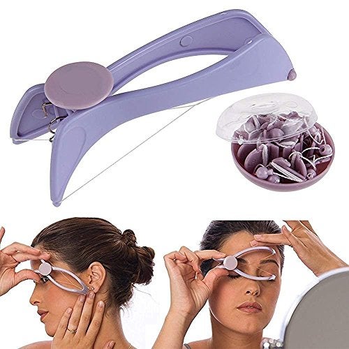 SELLMONK Eyebrow Face and Body Hair Threading and Removal System Tweezers for eyebrows, threading tool, threading machine for women, threading epilators for women (Purple) - Image 1