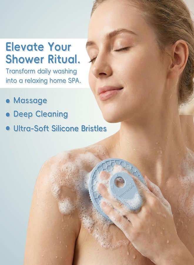 HOMMIESAFE 2 Pack Soft Silicone Body Scrubber, Exfoliating Skin Massage Shower Brush - Image 2