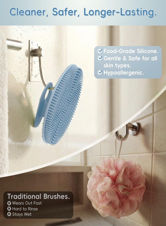 HOMMIESAFE 2 Pack Soft Silicone Body Scrubber, Exfoliating Skin Massage Shower Brush - Image 3