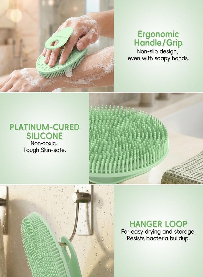 HOMMIESAFE 2 Pack Soft Silicone Body Scrubber, Exfoliating Skin Massage Shower Brush - Image 5