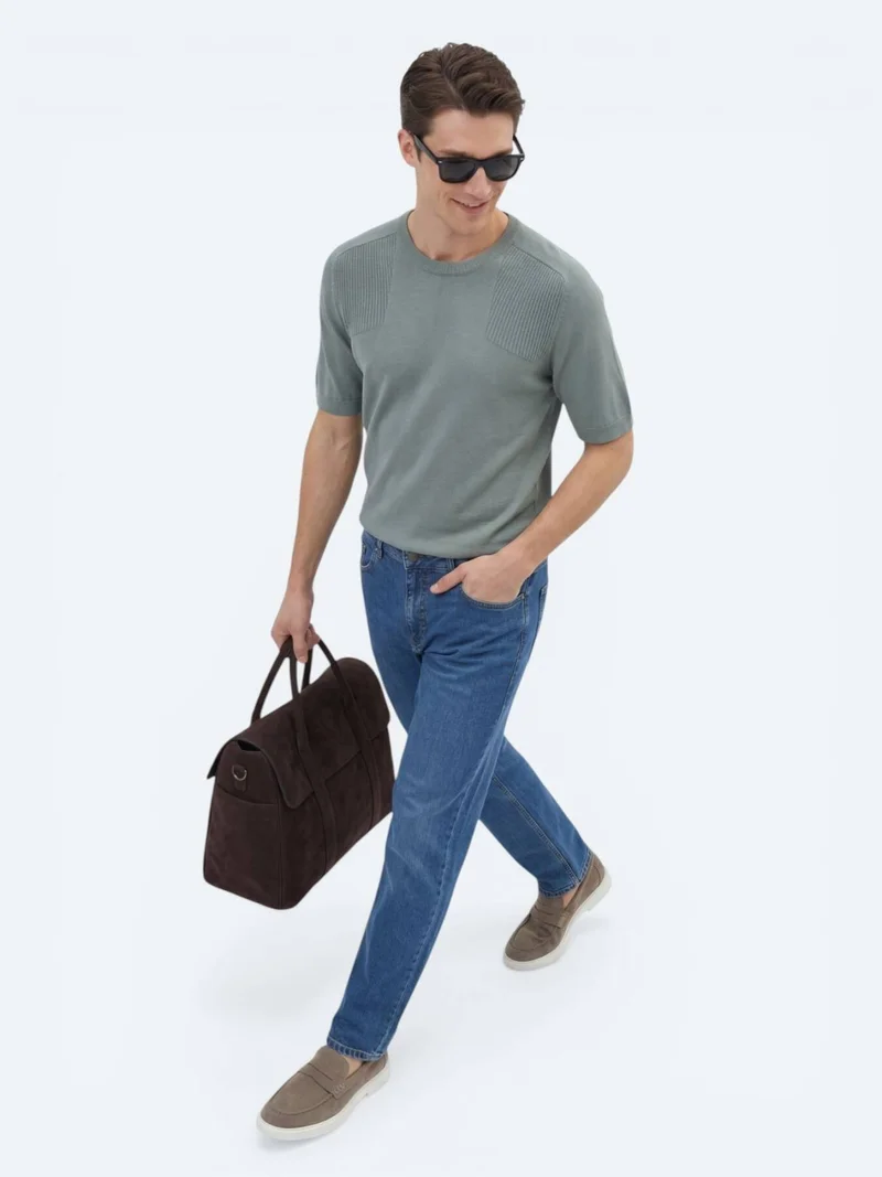 Kip Petrol Blue Knitwear