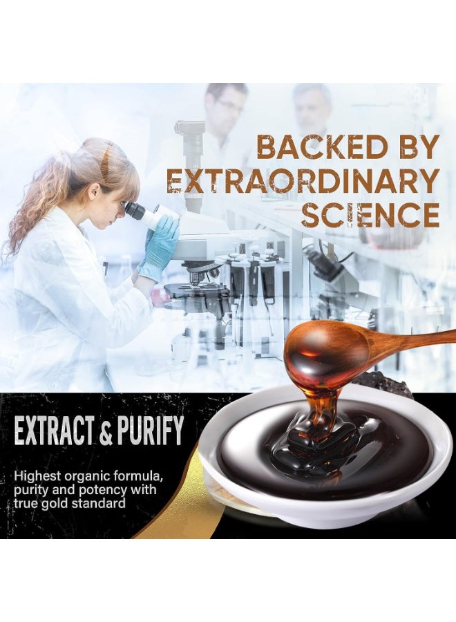 شيلاجيت آر إكس عبوة من قطعتين من راتنج شيلاجيت الهيمالايا النقي عالي الفعالية، درجة ذهبية، للرجال والنساء | 75 حصة لتعزيز الطاقة ودعم المناعة، 85+ معادن نادرة، 75%+ حمض الفولفيك - Image 4