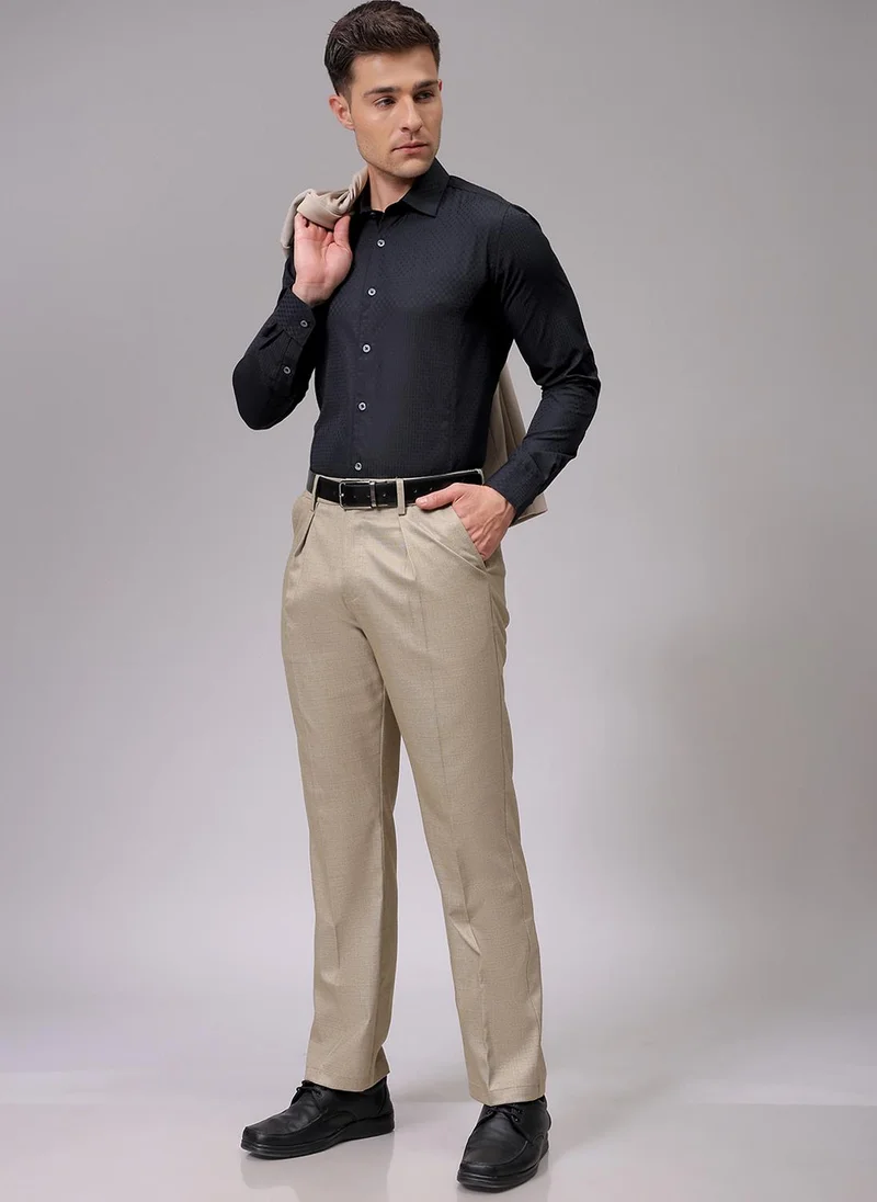 The Indian Garage Co Men Slim Fit Solid Full Sleeves Cutaway Collar Formal Shirt