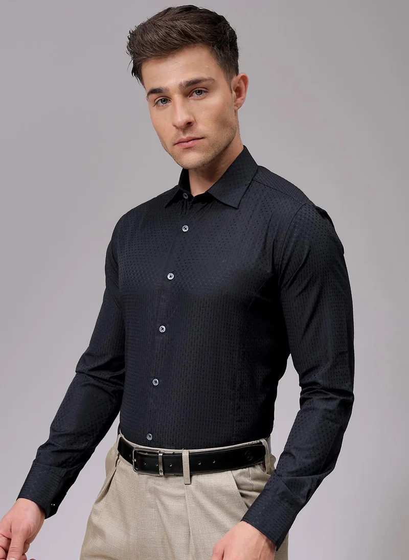 The Indian Garage Co Men Slim Fit Solid Full Sleeves Cutaway Collar Formal Shirt