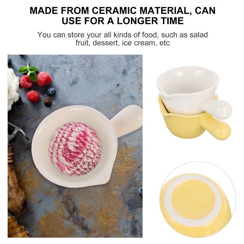 2pcs Handle Sauce Bowl Seasoning Dishes Bowl Ceramic Vinegar Bowl - Image 3