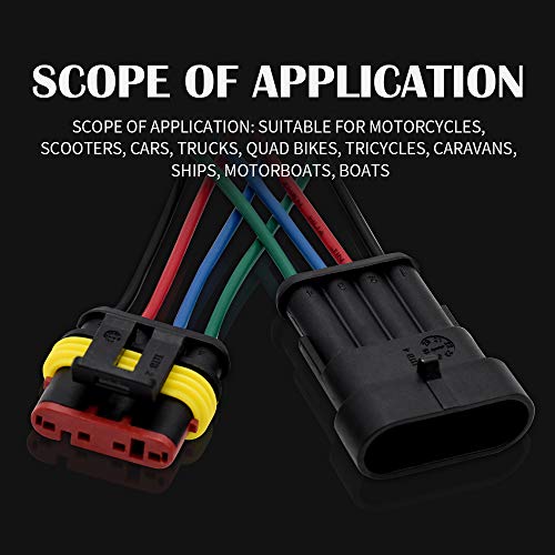 G 4 Pin Connector Waterproof Connector, Male and Female Way 16 AWG Wire Suitable for car Truck, Boat and Other Wire Connection 5 kit - Image 5