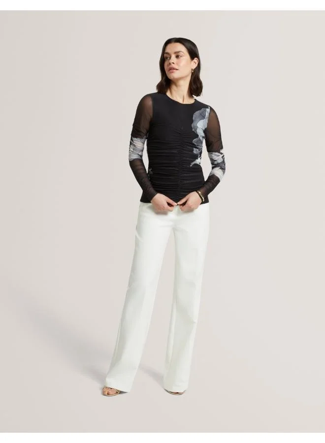 Ted Baker  Printed Ruched Long Sleeve Top for Women | Best Price UAE