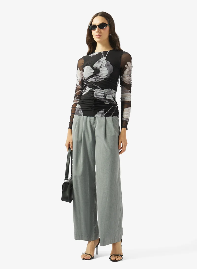 Ted Baker  Printed Ruched Long Sleeve Top for Women | Best Price UAE
