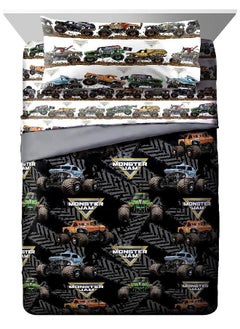 Monster Jam Tracks 5 Piece Full Bed Set - Includes Comforter & Sheet Set - Bedding Features Grave Digger &,Megalodon - Super Soft Fade Resistant Microfiber (Official Monster Jam Product) - pzsku/ZB0E11DB934DAA74AB240Z/45/_/1693489686/41c56a7b-599d-49e8-a503-527abe9a15f1