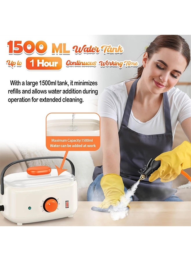 Joshberg Handheld Steam Cleaner 2500W 1500ml High Pressure Steamer for Kitchen/Car/Bathroom Cleaning,6-Adjustment Levels - Image 2