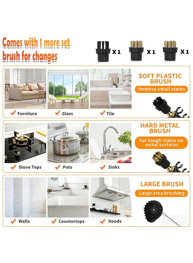 Joshberg Handheld Steam Cleaner 2500W 1500ml High Pressure Steamer for Kitchen/Car/Bathroom Cleaning,6-Adjustment Levels - Image 4