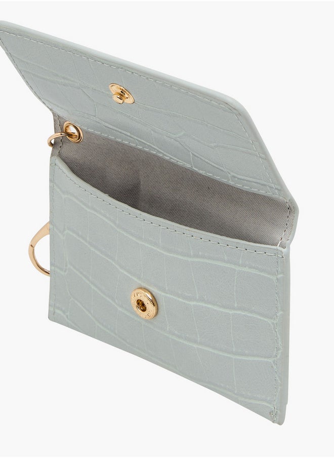 Flora Bella By Shoexpress Textured Cardholder with Keyring  - Image 4