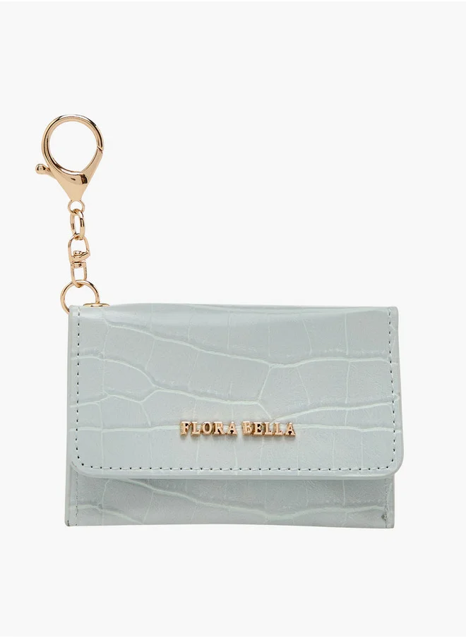 Flora Bella By Shoexpress Textured Cardholder with Keyring