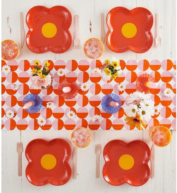 Slant Collections Ceramic Flower Shaped Dinner Plate 10 x 5Inch Retro Flower - Image 3