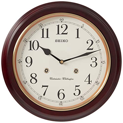 Seiko Classic Round Analog Brown Wooden English Numbers Home Decor Hourly Chimes Musical Wall Clock (Size: 31.4 x 6.1x 31.4 CM | Weight: 1250 gram) QXH202ZN - Image 2