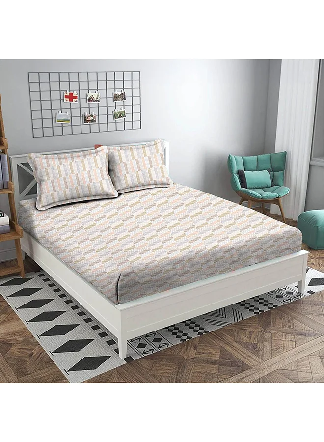 DANUBE HOME Danube Home Albany Single Bed Fitted Sheet Set 120x200+30 cm/50x75+15 cm Rattan Beige | 80 Cotton; 20 Lyocell Bedding Set For Bedroom