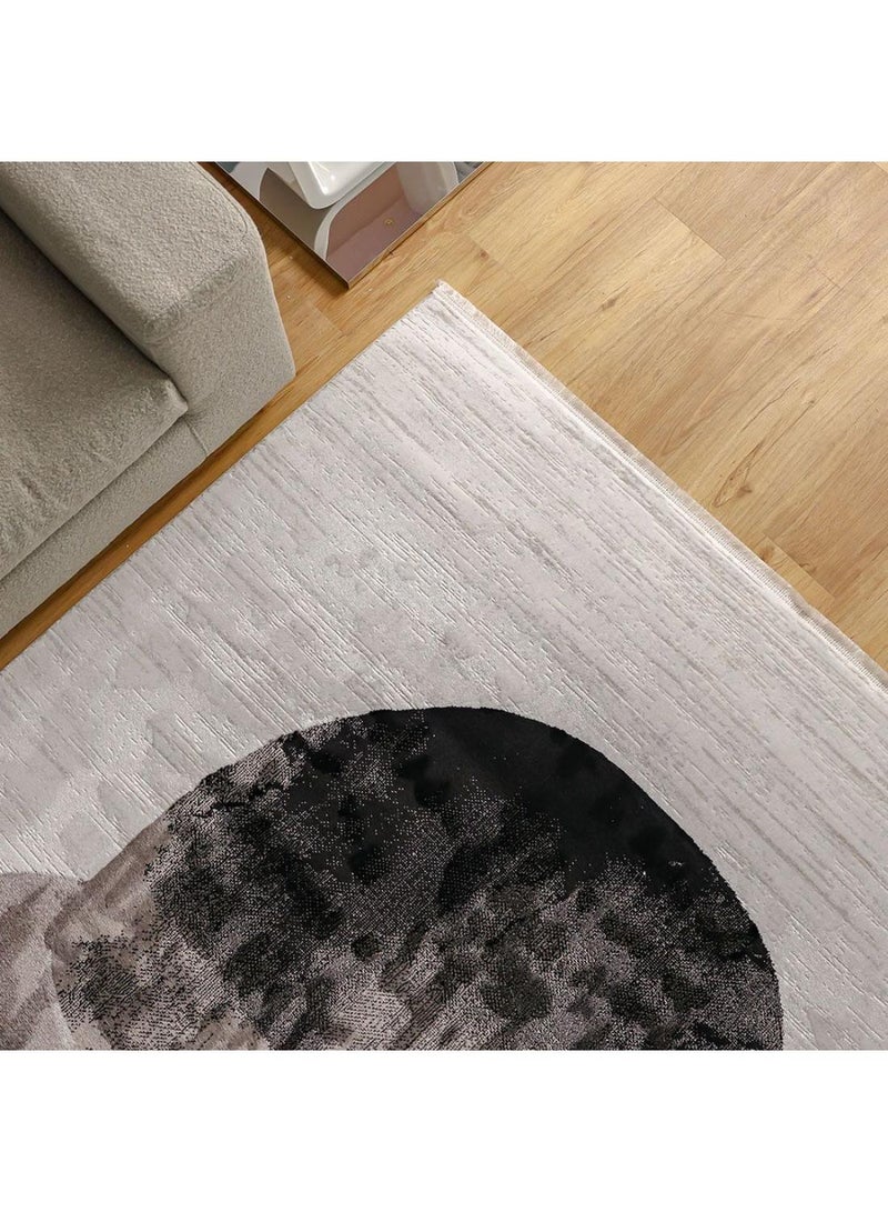 DANUBE HOME Galleria Modern Abstract Patterned Rug  Polypropylene+Polyester Area Rug L230xW160cm-Grey/White  - Image 1