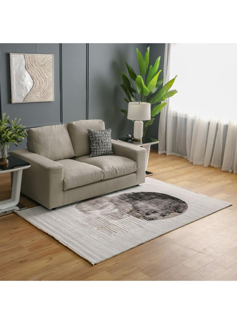 DANUBE HOME Galleria Modern Abstract Patterned Rug  Polypropylene+Polyester Area Rug L230xW160cm-Grey/White  - Image 4
