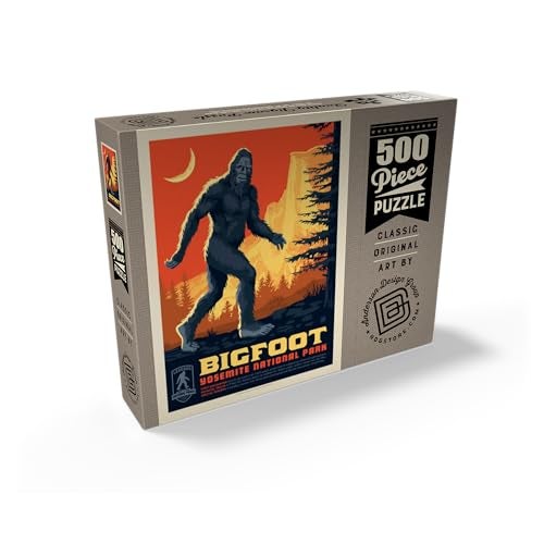 MyPuzzle.com MyPuzzle Legends of The National Parks Yosemites Bigfoot Vintage Poster Premium 500 Piece Jigsaw Puzzle for Adults - Image 5