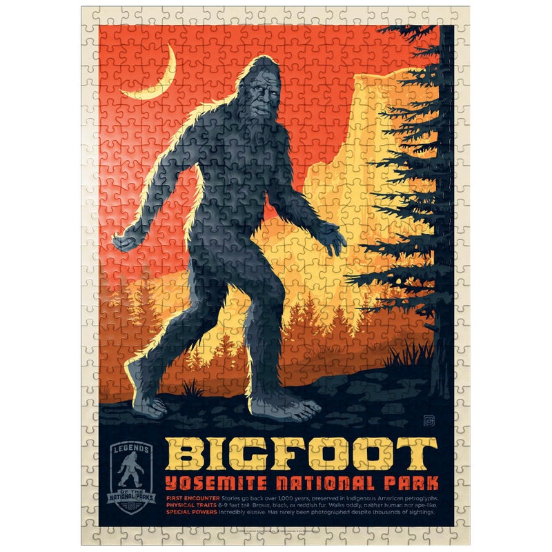 MyPuzzle.com MyPuzzle Legends of The National Parks Yosemites Bigfoot Vintage Poster Premium 500 Piece Jigsaw Puzzle for Adults - Image 3