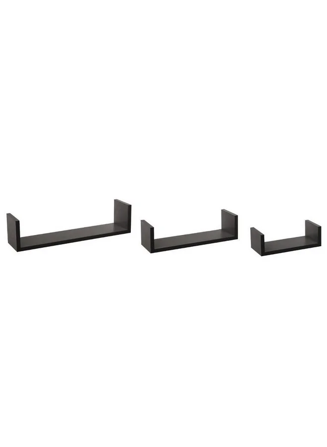 Five Simply Smart 3-Piece Fixy Invisible Fixation Wall Shelf Black 10 x 20 x 80 cm 138955A