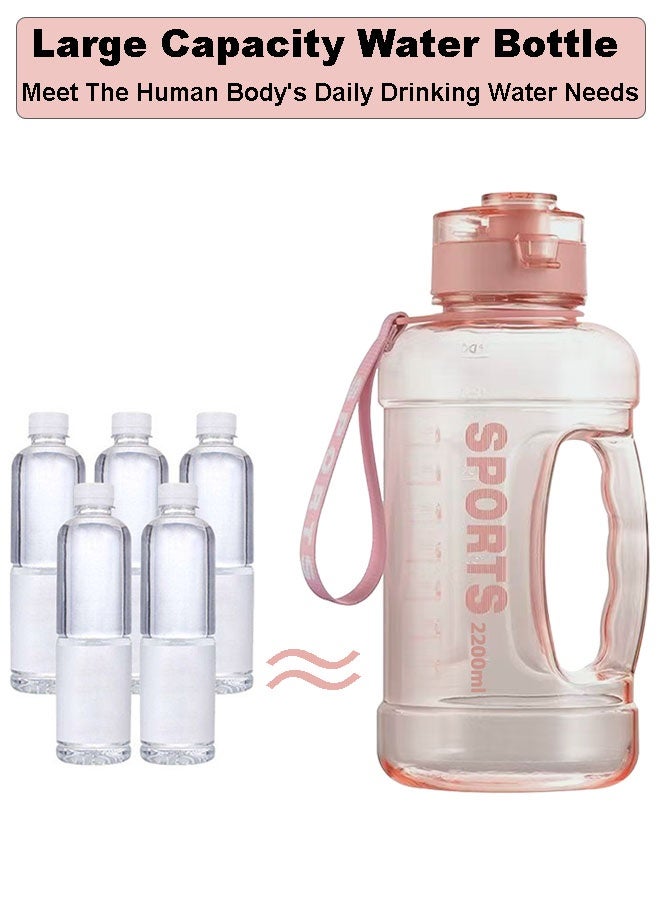 Sports 2.2L Large Sports Water Bottle with Handle & Time Markers - Motivational Gym Jug for Fitness, Workouts & Outdoor Activities  - Image 4
