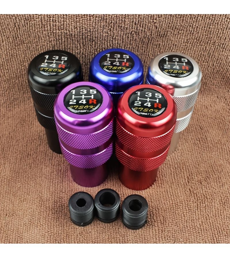 Black 5-Speed Aluminum Shift Knob with 3 Adapters Manual Transmission - Image 2