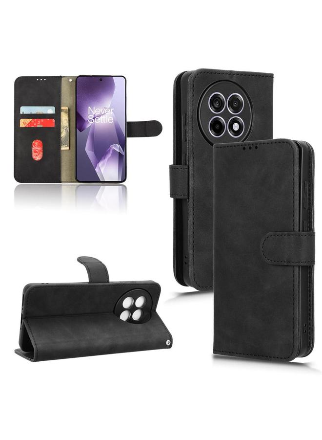 Zaboon For OnePlus Ace 5 / Ace 5 Pro Skin Feel Magnetic Flip Leather Phone Case(Black) 