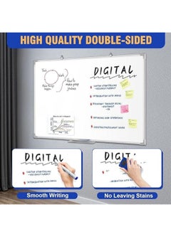 SKY-TOUCH Magnetic Whiteboard 90X120cm, Wall Mounted White Board with Pen Tray, Mountable Dry Erase Wipe Whiteboards for Home Office School Notice Board  - Image 4