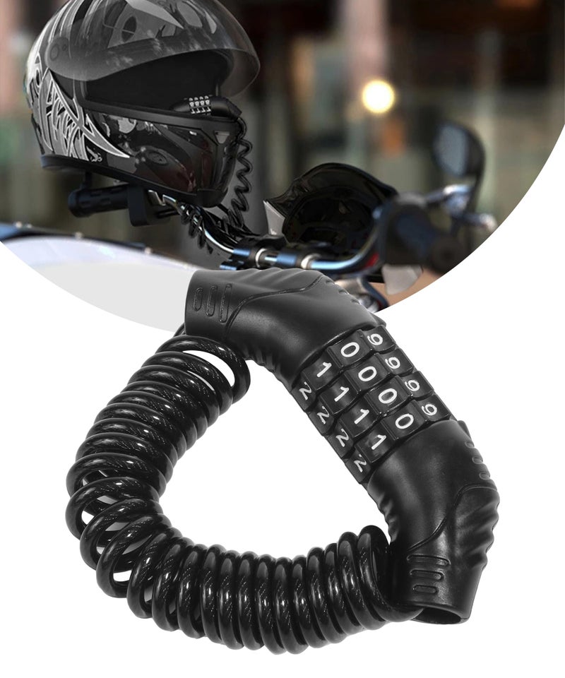 bylikeho Motorcycle Helmet Lock,Bike Helmet Lock,Car Accessories Portable Helmet Lock,Stroller Lock Retractable Luggage Lock,Password Combination Security Lock for Motorcycles,Bikes(Black) - Image 1