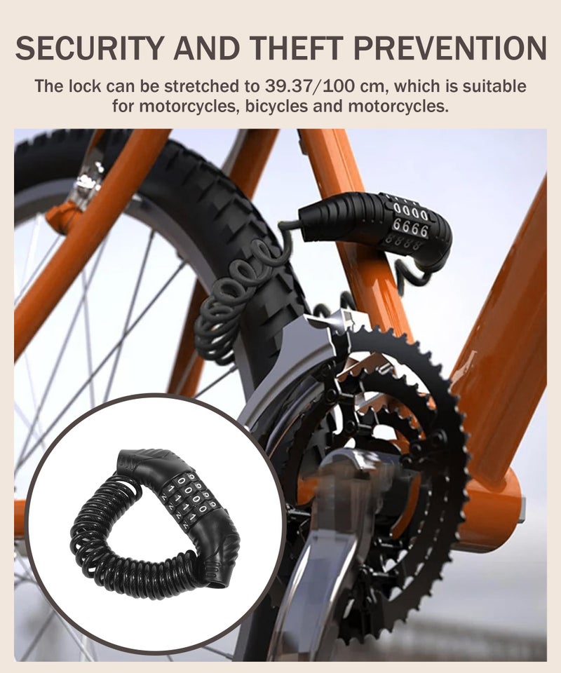 bylikeho Motorcycle Helmet Lock,Bike Helmet Lock,Car Accessories Portable Helmet Lock,Stroller Lock Retractable Luggage Lock,Password Combination Security Lock for Motorcycles,Bikes(Black) - Image 5
