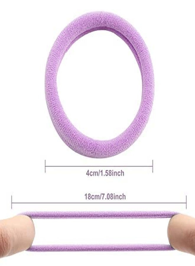Glamyou Hair Ties, Ponytail Holders for Thick Thin Hair, Elastic Hair Ties for Women, Girls, No Cease Nylon Hair Ties, Soft Seamless Hair Bands, No Damage (Purple, Pack of 50 Ps) - Image 3