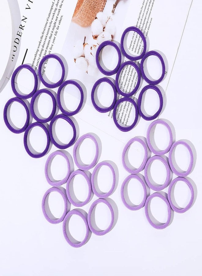 Glamyou Hair Ties, Ponytail Holders for Thick Thin Hair, Elastic Hair Ties for Women, Girls, No Cease Nylon Hair Ties, Soft Seamless Hair Bands, No Damage (Purple, Pack of 50 Ps) - Image 4